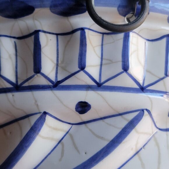 VTG Set Of 2 Knobler Japan Ceramic Jelly Molds Hand Painted Blue White Home - Picture 12 of 14